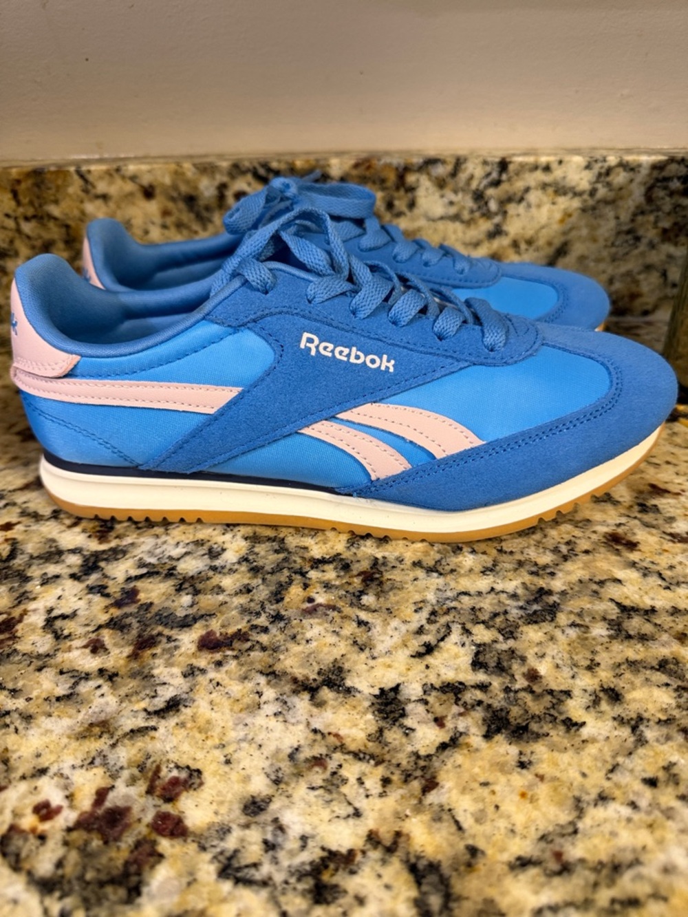 Reebok Blue Sneaker with Pink Accents